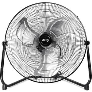 18 Inch Industrial Floor Fan, 3-speed High Velocity Heavy-Duty Standing Fan, 180Adjustable Tilt, Metal Construction and Aluminum Blades for Warehouse, Workshop, Factory, Garage, Black