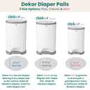 Diaper Dekor EKO Classic Diaper Pail, White | ONLY Eco-Friendly Diaper Pail Made with 70% Recycled Materials | Hands-Free: Step Drop Done | Cost-Effective Refill System