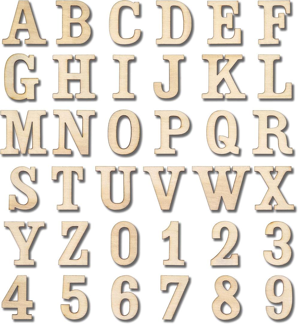 306 Pieces 1-1/4 Inch(1.25") Small Unfinished Wooden Letters and Wooden Numbers Decorative Font Alphabet Letters for Scrapbooking DIY Crafts Homemade Project