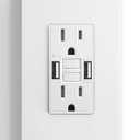 SURAIELEC 15 Amp GFCI Outlet with Dual USB-A Ports, Self-Test GFCI Electrical Outlet Combination with USB-A, Tamper-Resistant GFCI USB Outlet, Screwless Wall Plate Included, ETL Listed, White,1-Pack