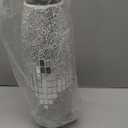 Decorative Shine Vase Stunning Handmade Mosaic Crackle Glass House Decor Table Centerpieces Modern Room Decoration (Silver)
