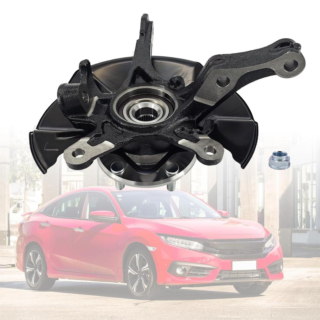 LK097 Front Left Driver Side Steering Knuckle Wheel Hub Bearing Assembly Compatible with Honda Civic 1.8L 2012-201651216-TR3-Y00 51216-TR0-A00