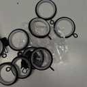 24 PCS Curtain Rings, Metal with Smooth, Quiet Nylon Inserts with Clips, 1.38" Interior Diameter, Black