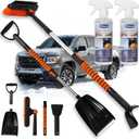 6 in 1 Snow Shovel & Snow Brush with Windshield De-Icer & Ice Scraper for Cars, Trucks, SUVs,40" Extendable & Bendable Thicken Aluminum Tube for Easy Roof Cleaning,180 Pivoting Head & EVA Grip
