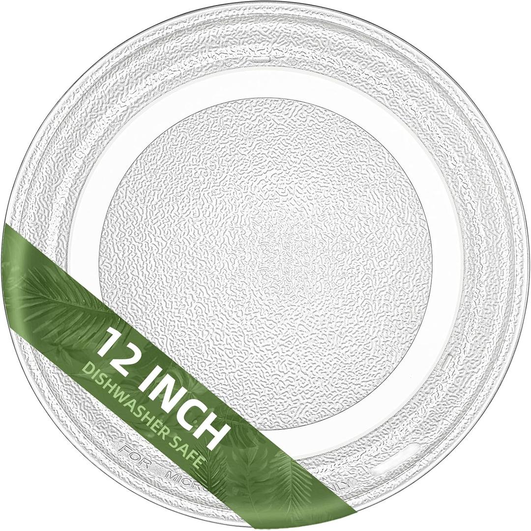 12" LG Microwave Glass Plate 3390W1A044B 3390W1G004 Compatible With GE Microwave Glass Plate Replacement WB49X10021 WB49X10157 (12" Flat Bottom)