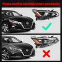 Huray Halogen Headlight Assembly Fit for Nissan Altima 2019-2022 RH Projector Headlamp w/o Bulbs OE Style Replacement for NI2503265 Right Passenger Side