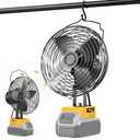 Ecarke 7 Inch Floor Fan Compatible with DeWalt 20V MAX Battery, 20W 3500RPM Cordless Jobsite Fan Brushless Motor Fans with USB&Type-C Charging Port for Portable Fan, Industrial, Outdoor