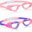 Aegend Swim Goggles for Kids Youth 3-14 Anti-Fog Anti-UV Comfort Fit Goggles for Swimming (Pink)