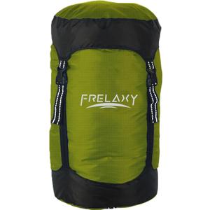 Frelaxy Compression Sack, 40% More Storage! = Compression Stuff Sack, Water-Resistant & Ultralight Sleeping Bag Stuff Sack - Space Saving Gear for Camping, Hiking (Large, Army Green)