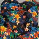Tempt Me Women Ruched Slimming One Piece Swimsuits Tummy Control Vintage Bathing Suits (Large, Black Blue Floral)