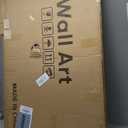 Framed Luxury Mountain Wall Art for Hallway, Extra Large Modern Landscape Canvas Artwork, Blue Gold Nature Sunrise Waterfall Painting Print for Living Room Entryway Home Office Wall Decor, 30x60 Inch