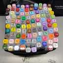 anono 100 Colors Alcohol Markers Set, Coloring Markers with Chisel and Fine Tips, Includes Carrying Case, Suitable for Book Painting and Coloring, White Barrel