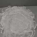Tegeme 6 Pack Retro Lace Placemats French Ruffled Doilies 16 Inch Round Embroidered Flower Cup Mat Farmhouse Decoration for Cake Dessert Dining Table Wedding Birthday Party(White,Lace)