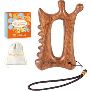 Wooden Gua Sha Tool for Face&Body - 6 in 1 Facial Massager for Lymphatic Drainage - Guasha Body Sculpting Tools Therapy Massage Tool for Cellulite,Jaw Lifting,Muscle Relief - Skin Care Gifts