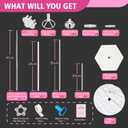 Bezente Balloon Column Stand Set of 4, 9 Feet Adjustable Telescopic Balloon Stand Kit for Floor, Ballon Column Tower with Base and Pole, Metal Backdrop Stands for Baby Shower, Party Decorations