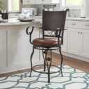 Powell Company Big & Tall Copper Stamped Back Arms by Powell Big and Tall Counter Stool, 24" Seat Height, brown