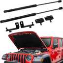 Front Hood Lift Support Struts Assist Kit, Hood Quick Front Lift Supports Compatible with 2018-2025 Wrangler JL & 2020-2025 Gladiator JT Bolt-in System Hood Strut,1 Pair Black