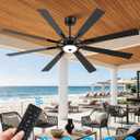 Lotsky 72" Outdoor Motion Sensor Ceiling Fan with LED Light, Remote Control