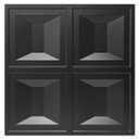 Art3d Drop Ceiling Tiles 24x24, 12 Sheets PVC Decorative Glue up Ceilng Panels 2x2, Black