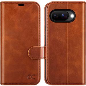 OCASE Compatible with Google Pixel 10a Wallet Case, PU Leather Flip Folio Case with Card Holders RFID Blocking Kickstand [Shockproof TPU Inner Shell] Phone Cover 2026, Brown