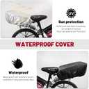 Bike Basket Rear, Large Bicycle Basket with Cargo Net, Liner and Waterproof Cover for Electirc Bike, Ebike and Bikes, Large Capacity Wire Bakset