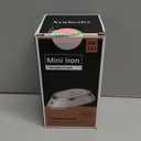 Newbealer Travel Iron with Dual Voltage - 120V/220V Lightweight Dry Iron for Clothes (No Steam), Non-Stick Ceramic Soleplate, 302℉ Heat Press Machine, w/Spray Bottle, Pouch & Silicone Stand (White)