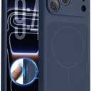 FlyReal Magnetic for iPhone 17 Pro Max Case, Design for iPhone’s New Back, Compatible with MagSafe, Integrated Silicone Camera Control & Camera Protection Microfiber Lining Case, 6.9", Navy Blue