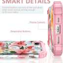 PIXIU Unique Flower Pattern Compatible with iPhone 17e/16e 6.1 inch case,Heavy Duty Dual Layer Shockproof Full-Body Protective Sturdy Hybrid Cute Rugged Case for Women,Girls,Kids Pink Flower