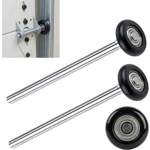 2 Pack 9" Stem 2" 13 Ball Black Nylon Commercial Grade Garage Door Roller, Quiet/Durable and High Load, Use 6200ZZ Double Seals Precision Bearings