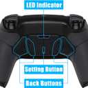 eXtremeRate Black Rubberized Grip Programable RISE4 Remap Kit for PS5 Controller BDM-010 BDM-020 Models, Upgrade Board & Redesigned Back Shell & 4 Back Buttons for PS5 Controller