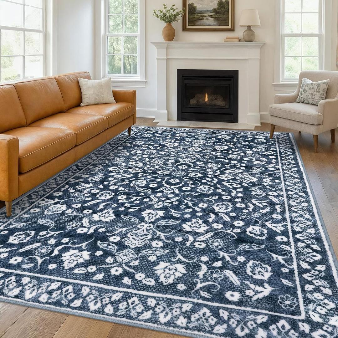 Vintage 9x12 Rugs Washable Living Room Area Rug Non Slip