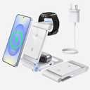 Wireless Charger for Samsung 3 in 1 Wireless Charging Station Foldable Wireless Charger Stand for Samsung S26 S25 Ultra S24 S23 S22 S21 / Z Flip/Z Fold Series for Galaxy Watch 8/7/6/5/4/ Galaxy Buds