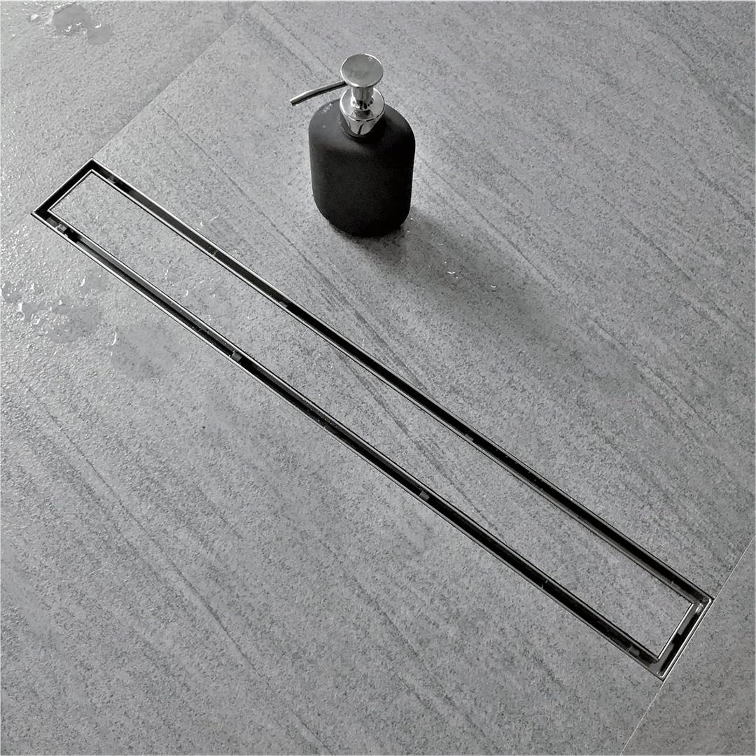 Neodrain 30-Inch Linear Shower Drain with Tile Insert Grate,Brushed 304 Stainless Steel Rectangle Shower Floor Drain, Linear Drain with Leveling Feet, Hair Strainer