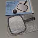 PROTECLE Hand Mirror, 10.3" L x 7.4" W Salon Barber Hairdressing Handheld Mirror with Handle, Square Black