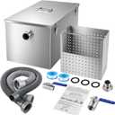 25 lb Commercial Grease Trap, Heavy Duty Stainless Steel Grease Interceptor