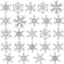 Tondiamo 24 Pieces Christmas Snowflake Brooches Pins Winter Holiday Rhinestone Snowflake Brooch Pins Crystal Sliver Brooches Bulk Set for Women Men DIY Family Christmas New Year Holiday Party Gifts