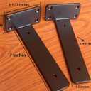 4 Pack - 7 inch Black Hidden L Shelf Bracket (1/5 Inch Thicked) Iron Floating Shelf Brackets Rustic Industrial Metal Brackets for Shelf Support