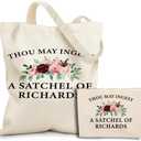 2 x Funny Gifts Sarcastic 2pcs Cosmetic Bag Canvas Tote Bag for Women, Beach Grocery Canvas Tote for Women Friend Coworker Sister Girl Social Worker Mom Therapist Saying Joke Friendship Birthday Christmas