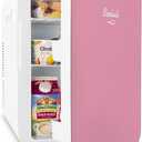 Cooluli 20L Mini Fridge For Bedroom - Car, Office Desk & College Dorm Room - Glass Front & Digital Temperature Control - Small 12v Refrigerator for Food, Drinks, Skincare, Beauty & Breast Milk (Pink), 20 Liter