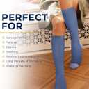 Pembrook Bamboo Viscose Light Compression Socks - 3 Pairs | 8-15 mmhg Compression Socks | Knee High Comfort Support Socks, M