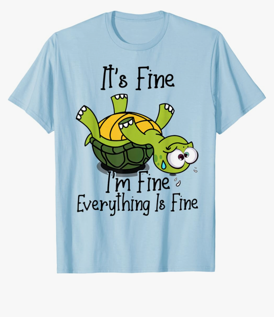Everything is Fine Just Having Meltdown Christmas Snowman T-Shirt XXL