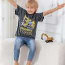 Kids4ever Boys T-Shirts Cotton Alphabet Truck Pattern Short Sleeve Toddler Tee Shirt for 2-6 Years Old (Gray)