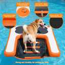 VOFiTNY Dog Boat Ramp Dock for Pool Inflatable Puppy Water Raft Plank Portable Pup Mat Floating Doggy Floats Ladder Play Bright Orange up to 240lbs XL 27"L x 39.3"W x 3.94"H