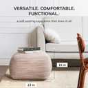 Anji Mountain Pouf Ottoman Foot Rest, Handmade Ottoman Pouf, Comfortable Foot Stool, Decorative Floor Seating for Living Room Decor, Bedroom & Home Dcor Accent - Joya Taupe, 22"D x 22"W x 16"H
