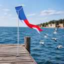 14 ft x 24 Inch Patriotic Pennant Flag Outdoor Bird Deterrent Event Pennant Red White and Blue Replacement Flag with Tension Arms for Effective Bird Deterrent Lakeside Docks Events