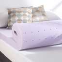 Mellow 4 Inch Ventilated Memory Foam Mattress Topper, Soothing Lavender Infusion, CertiPUR-US Certified, Short Queen