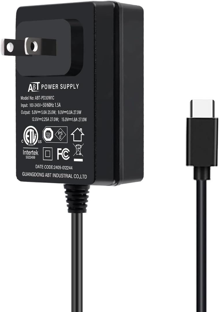 GeeekPi 27W Power Supply for Raspberry Pi 5, PD Adapter USB C Power Adapter for Raspberry Pi 5 16GB/8GB/4GB/2GB