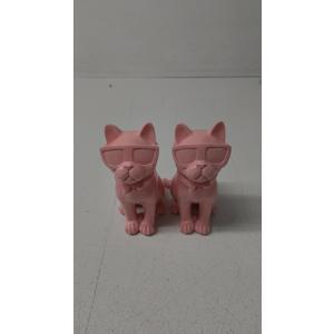 Holiday Home Sitting Cat Decor Pink 8.7in 2 Pack