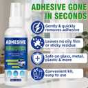Adhesive Remover, Sticker Remover with Plastic Razor & Towel, 120ml Glue Removers for Removing Labels, Tapes, Gum, Wax and Sticky Residue, Powerful Super Glue for Floor, Windows, Walls, Cars