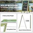 4 THOUGHT A-Frame Chalkboard 40" x 20", Double Sided Chalk Board Sign Board Freestanding Magnetic Sandwich Board Pine Wooden Chalkboard Easel for Cafe Shop Restaurant Wedding Party, Green